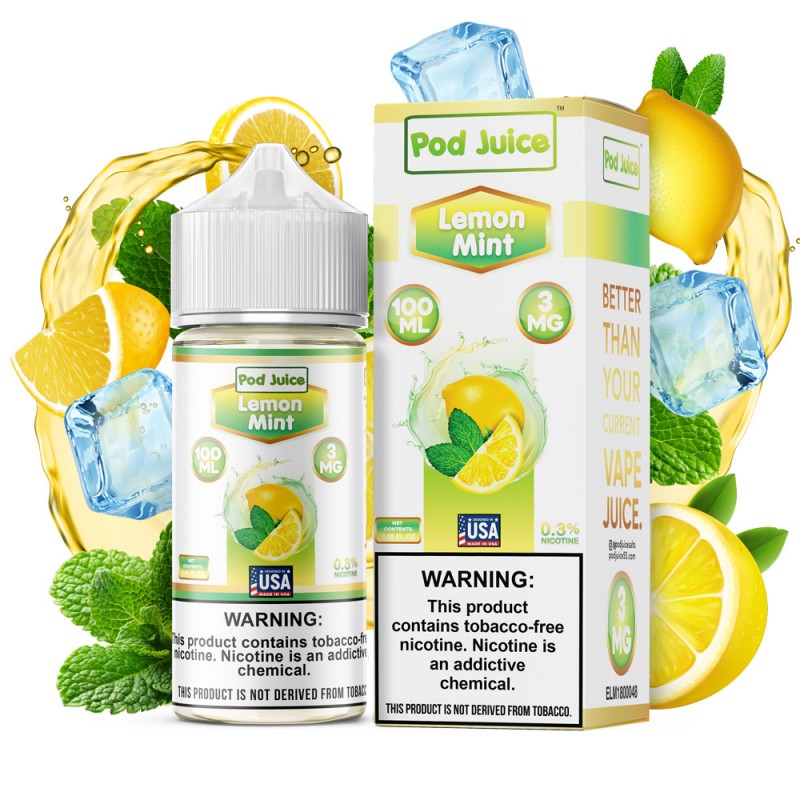 Pod Juice Freebase Nicotine - Lemon Mint | America's No.1 Online Vape Shop Price Point NY Pod Juice Freebase Nicotine - Lemon Mint | America's No.1 Online Vape Shop Price Point NY