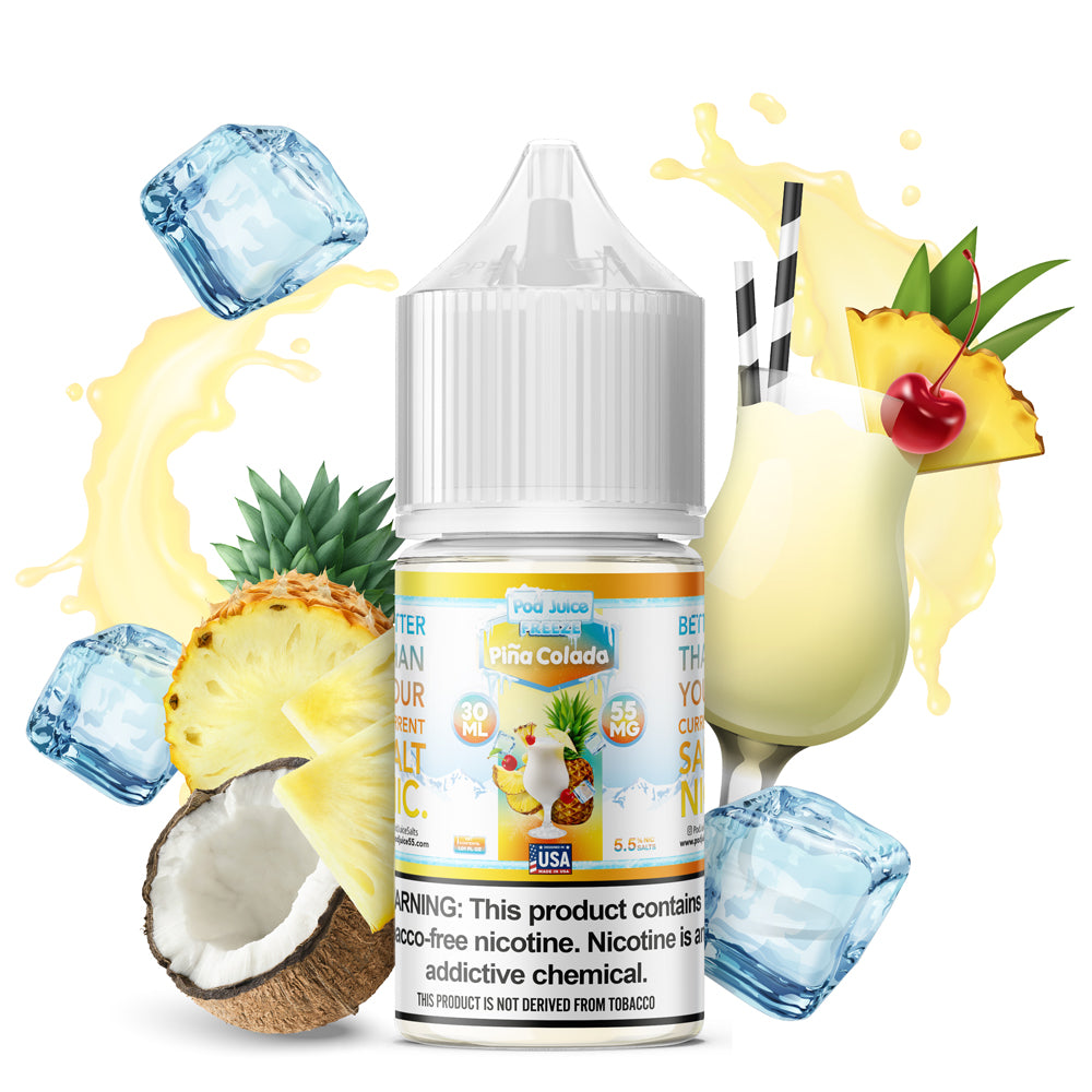 Pod Juice TFN Salt Nic - Pina Colada Freeze | 30ml - America's Vape Shop Price Point NY Pod Juice TFN Salt Nic - Pina Colada Freeze | 30ml - America's Vape Shop Price Point NY