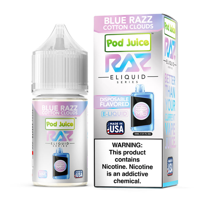 RAZ x Pod Juice - Blue Razz Cotton Candy | America's No.1 Vape Shop Price Point NY RAZ x Pod Juice - Blue Razz Cotton Candy | America's No.1 Vape Shop Price Point NY