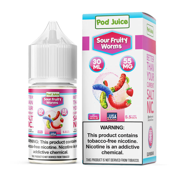 Pod Juice TFN Salt Nic - Sour Fruity Worms | 30ml - America's Vape Shop Price Point NY Pod Juice TFN Salt Nic - Sour Fruity Worms | 30ml - America's Vape Shop Price Point NY