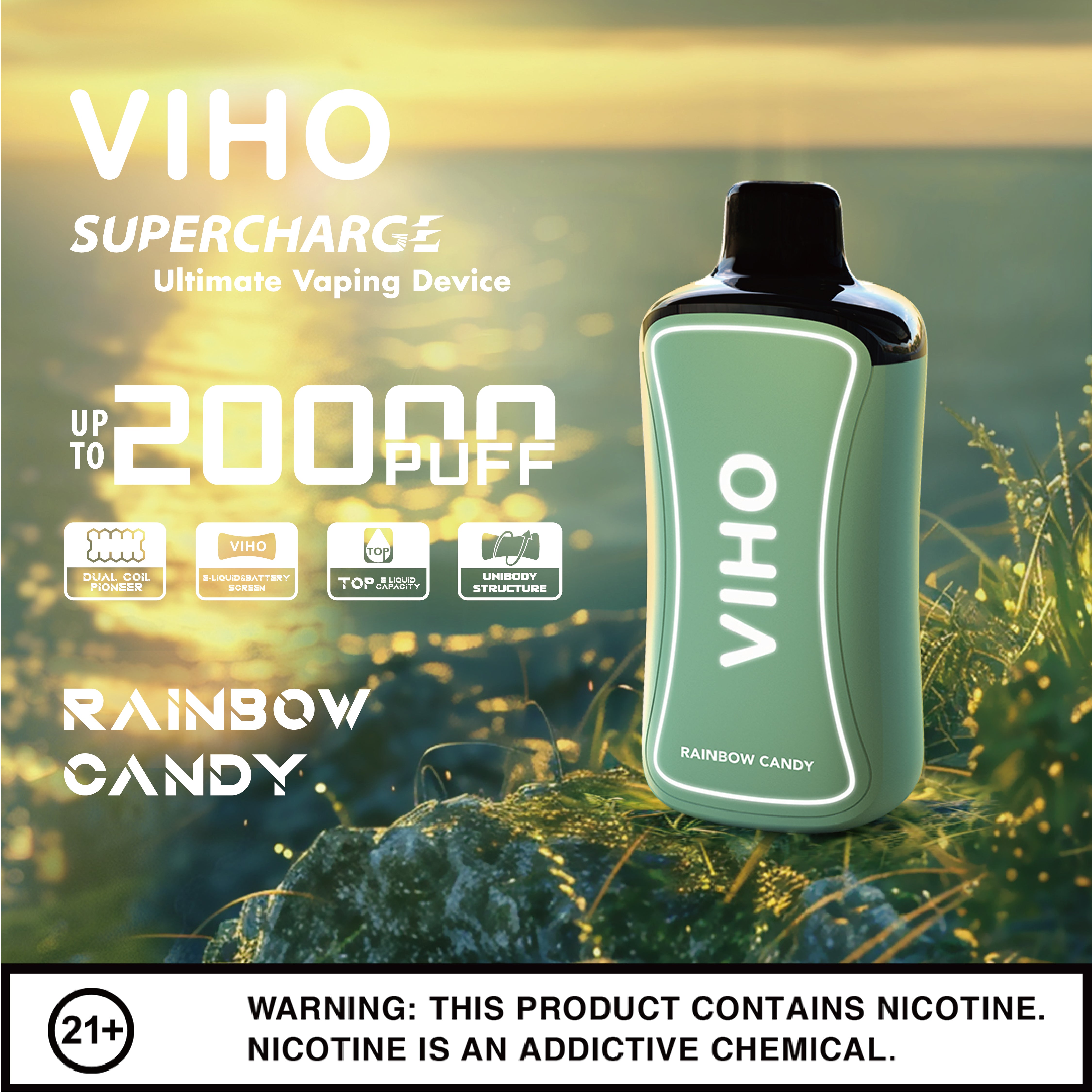 VIHO Supercharge 20k - Rainbow Candy | America's No.1 Online Vape