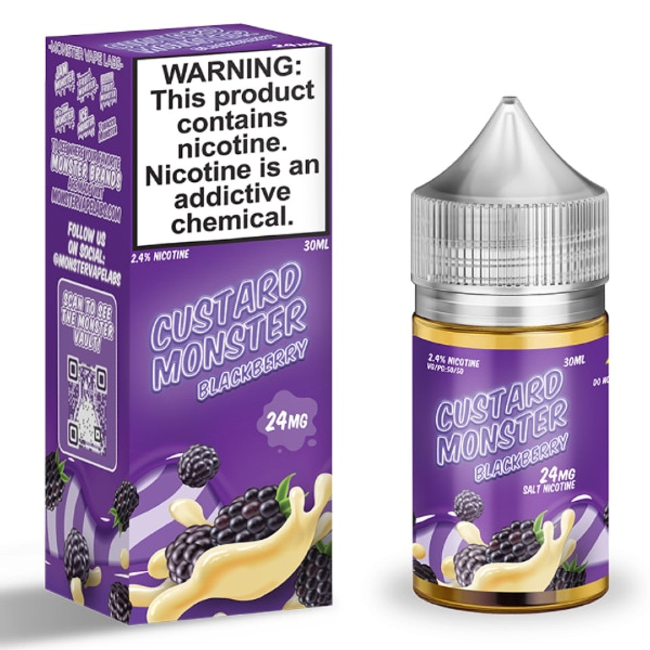 custard vape juice 50 Blackberry By Custard Monster - Salt Nicotine
