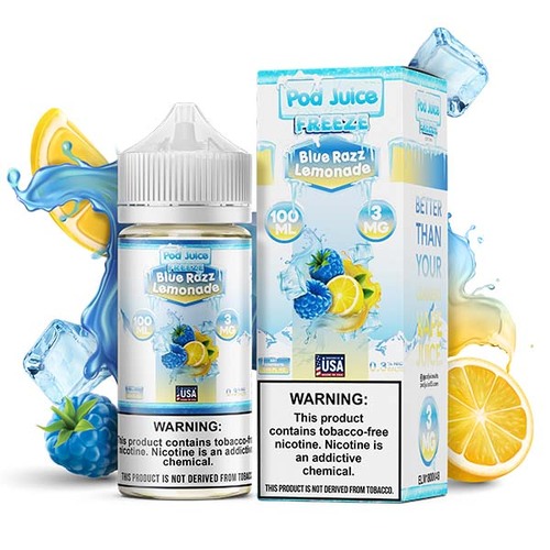 Pod Juice Freebase Nicotine - Blue Razz Lemonade Freeze Price Point NY Pod Juice Freebase Nicotine - Blue Razz Lemonade Freeze Price Point NY