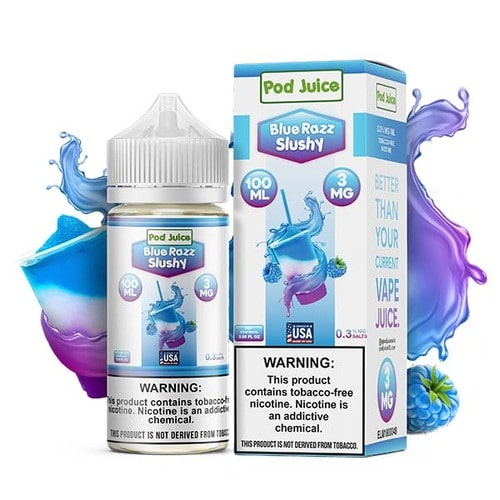 Pod Juice Freebase Nicotine - Blue Razz Slushy Price Point NY Pod Juice Freebase Nicotine - Blue Razz Slushy Price Point NY