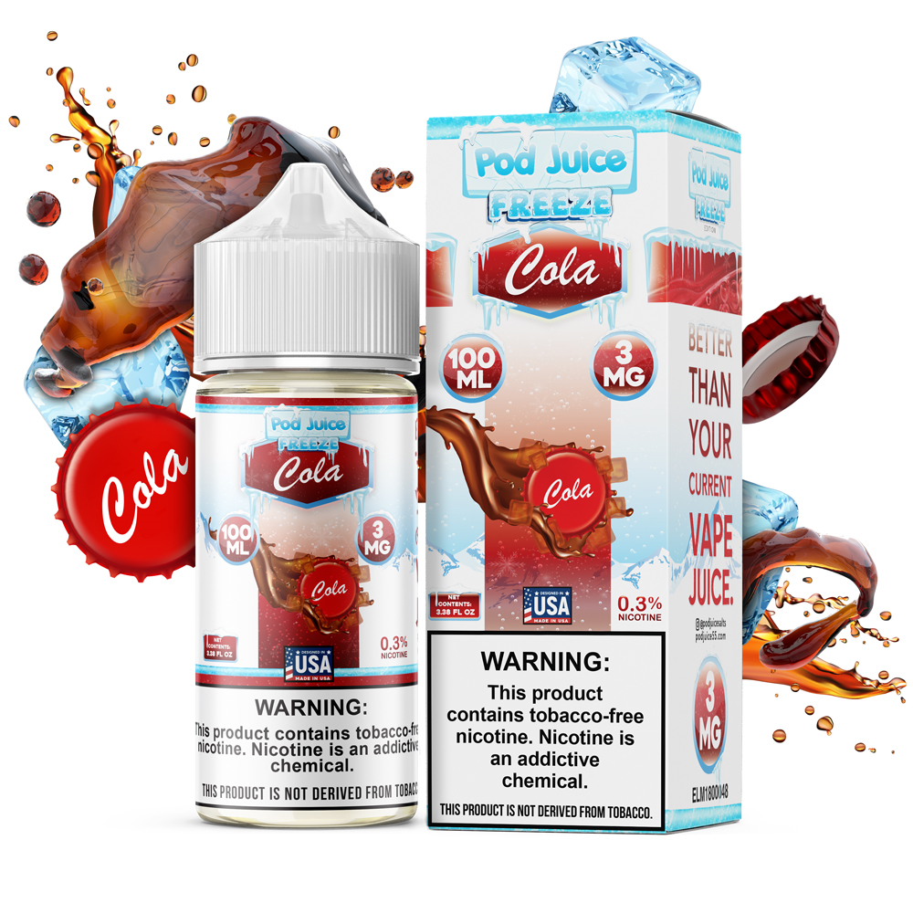 Pod Juice Freebase Nicotine - Cola Freeze | America's No.1 Online Vape Shop Price Point NY Pod Juice Freebase Nicotine - Cola Freeze | America's No.1 Online Vape Shop Price Point NY