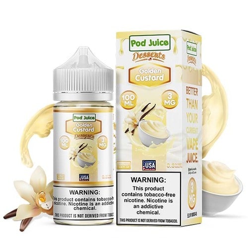 POD JUICE 55 GOLDEN CUSTARD FREEBASE NICOTINE 100ML - PRICE POINT NY