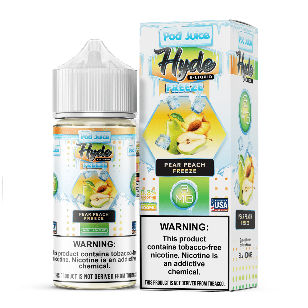 POD JUICE X HYDE 100ML FREEBASE LIQUID BOTTLES - PEACH PEAR FREEZE | PRICE POINT NY