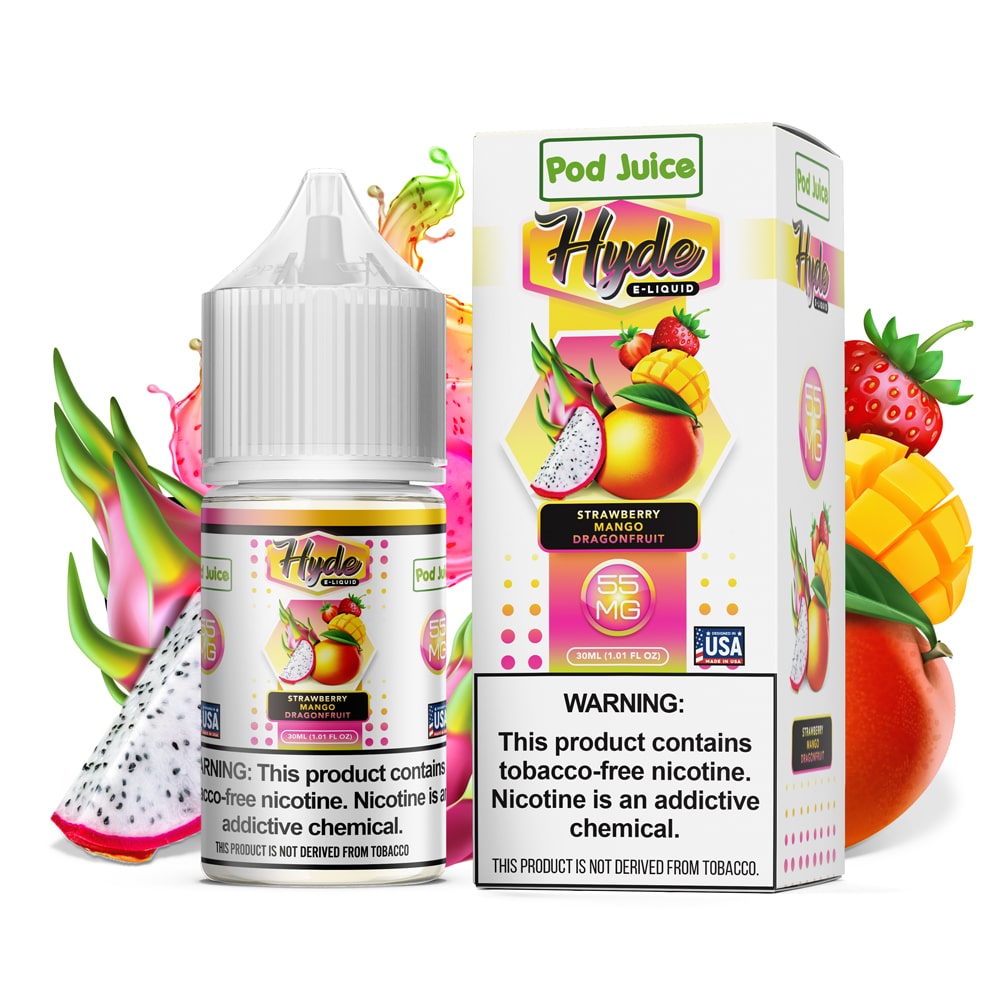 dragon fruit menthol vape juice Pod Juice x Hyde TFN Salt Nic - Straw Mango Dragon