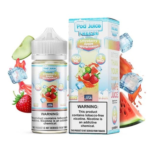 Pod Juice Freebase Nicotine - Strawberry Apple Watermelon Freeze Price Point NY Pod Juice Freebase Nicotine - Strawberry Apple Watermelon Freeze Price Point NY