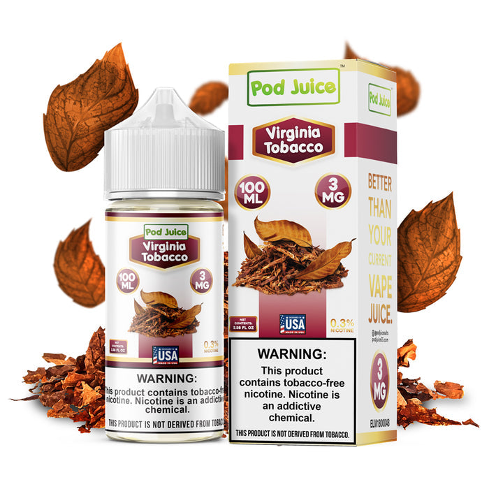 Pod Juice Freebase Nicotine - Virginia Tobacco