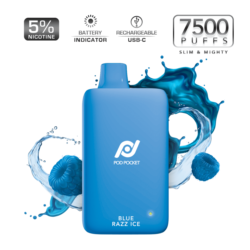 Pod Pocket 7500 - Blue Razz Ice