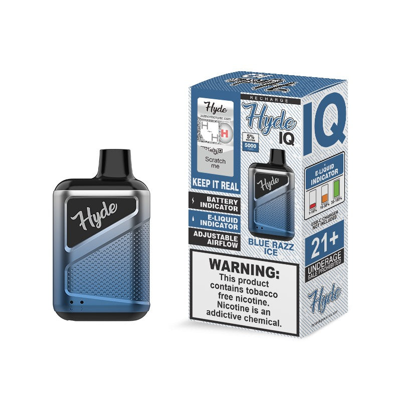 HYDE IQ BLUE RAZZ ICE 5000 PUFF DISPOSABLE DEVICE | PRICE POINT NY
