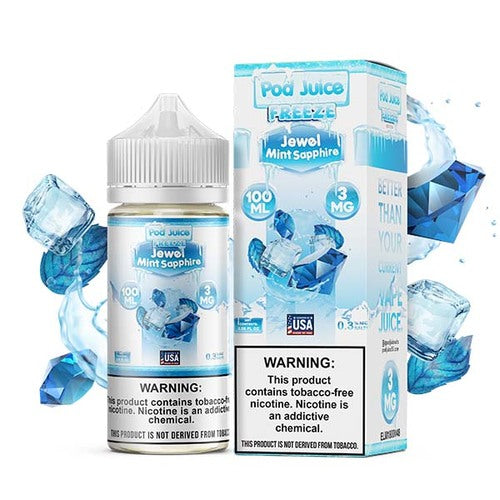 Pod Juice Freebase Nicotine - Jewel Mint Sapphire Freeze