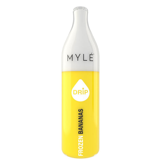 MYLE DRIP DISPOSABLE UPRIGHT BOTTLE PRODUCT SHOT - Frozen Bananas | 2000 PUFFS | PRICE POINT NY