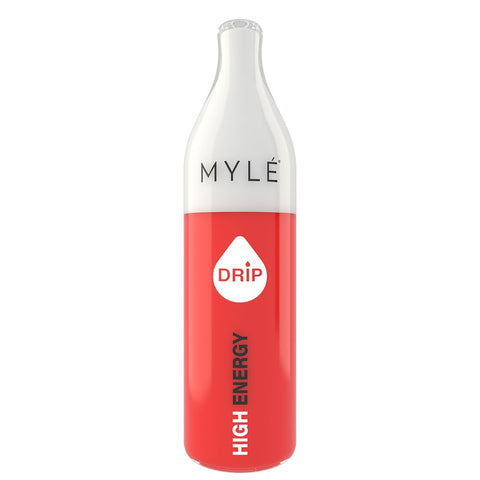 MYLE DRIP DISPOSABLE UPRIGHT BOTTLE PRODUCT SHOT - HIGH ENERGY | 2000 PUFFS | PRICE POINT NY
