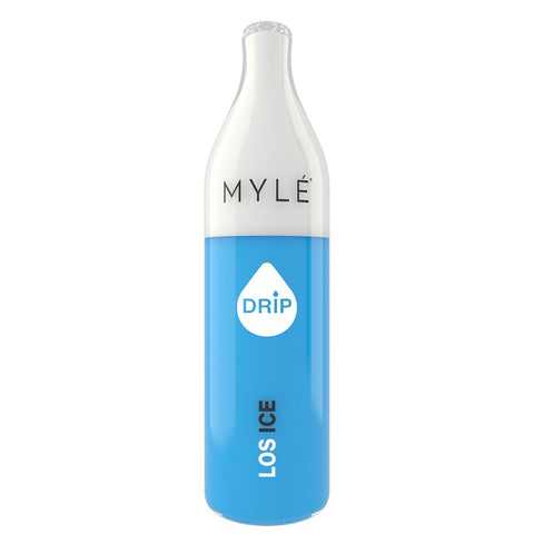 MYLE DRIP DISPOSABLE UPRIGHT BOTTLE PRODUCT SHOT - LOS ICE | 2000 PUFFS | PRICE POINT NY