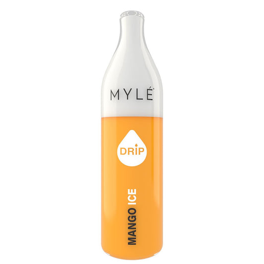 MYLE DRIP DISPOSABLE UPRIGHT BOTTLE PRODUCT SHOT - MANGO ICE | 2000 PUFFS | PRICE POINT NY