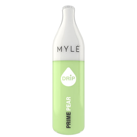 MYLE DRIP DISPOSABLE UPRIGHT BOTTLE PRODUCT SHOT - Prime Pear | 2000 PUFFS | PRICE POINT NY