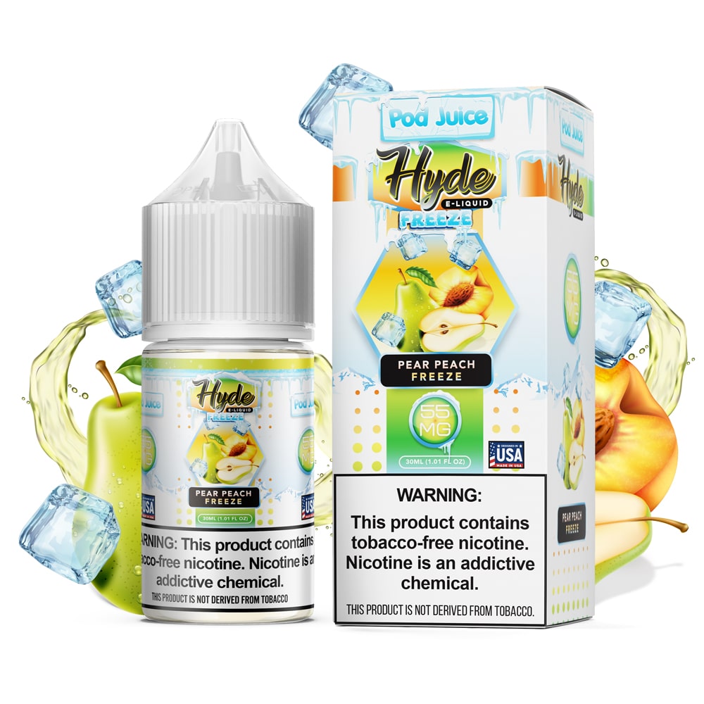 Pod Juice x Hyde TFN Salt Nic - Pear Peach Freeze | America's Vape Shop Price Point NY Pod Juice x Hyde TFN Salt Nic - Pear Peach Freeze | America's Vape Shop Price Point NY