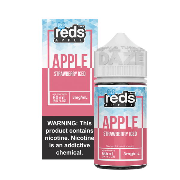 Reds Apple Free Base Nicotine - Apple Strawberry ICED |  60mL